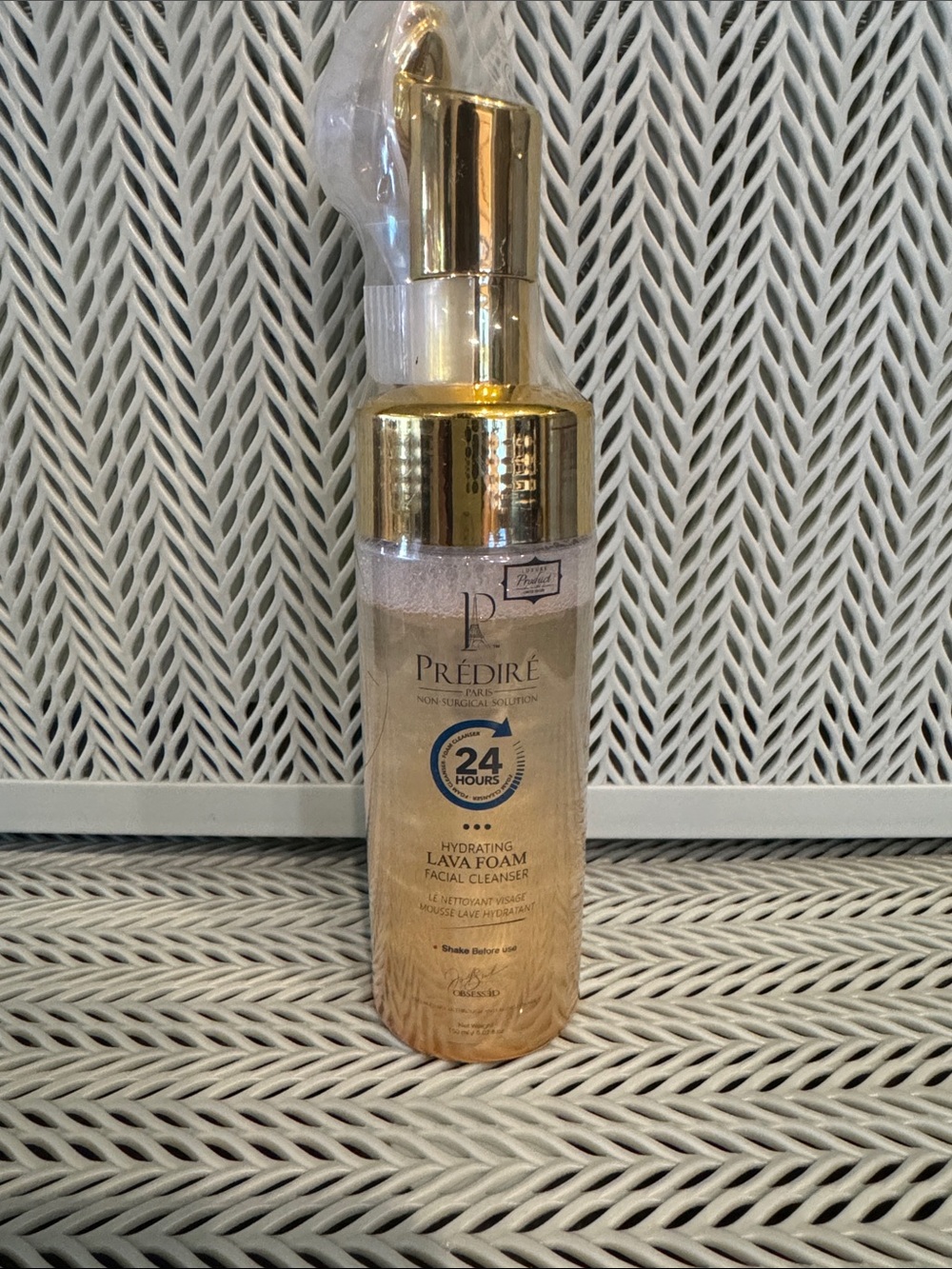 PREDIRE Hydrating Lava Foam Facial Cleanser - Gold and Clear Bottle